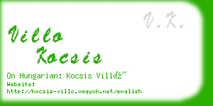 villo kocsis business card